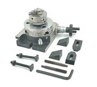 3"Inch II 80 mm Low Profile Milling Rotary Table (50 mm 3 Jaws Chuck with Back Plate & M6 Clamp Kits)