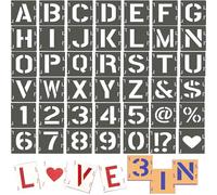 3 INCH Large Letter Stencils Set - 42 Pcs Alphabet, Number & Symbol Templates for Painting, DIY Crafts - Reusable Plastic Stencils for Kids, Adults, Home Decor & Wood Burning