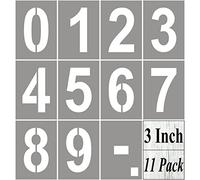 3 Inch Large Number Stencils for Painting - 11 Pack Number Stencil Templates for Curb Address, Cakes, Cookies, Mailboxes and Crafts, Reusable House Numbers Stencils for Wood Signs & Cement Wall Art