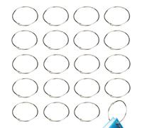 3 Inch Loose Leaf Binder Rings, Metal Book Rings Easy to Open and Close, Round Shower Curtain Hooks, Circular Hinged Key Rings Clasp for Crafts, Cards, Home School Office (20 PCS)
