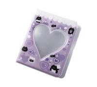 3 Inch Mini Photo Album, Love Heart Hollow Photocard Binder, Mini Photocard Binder Album Photo Card Holder with 36 Pockets(C)