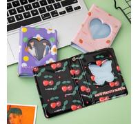 3 Inch Mini Photo Album Set of 3, MaehSab Small Kpop Photocard Binder Album, Kpop Photocard Holder Book, Photocard ID Holder, Cherry,Strawberry,Flower