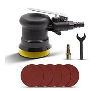 3 Inch Pneumatic Random Orbital Sander, 75mm Mini Air Palm Sander Polisher for Auto Body Work, Wood, Metal, with 5 Sanding Discs, 1/4" Air Inlet