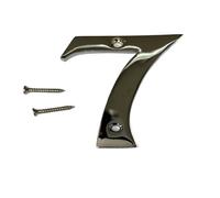 3-Inch Polished Chrome Door Number 7 - Elegant and Bold, Screw On Number Suitable for All Door Types