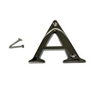 3-Inch Polished Chrome Letter A for Front Door - Screw On House Numbers and Letters for Building, Porch and Gate Address - Elegant Bold Numerals Suitable for All Doors