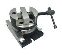 3 Inch Rotary Table with 3 Inch Round Vice | 75 mm Horizontal & Vertical Rotary Table, 4 Slots, 36:1 Worm Gear | Precision Milling Setup