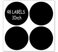 3" inch Round Chalkboard Labels - Reusable Round Chalkboard Stickers Pantry and Storage Stickers for Jars, Spice,Parties, Craft Rooms, Weddings and Organize Your Home & Kitchen-48PCS