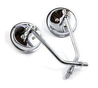 3 Inch Round Chrome Motorcycle Mirrors with 10 mm Screws Universal Chrom Motorcycle Side Mirror for Scooter ATVs Cafe Racer Dirt Bikes