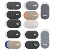3 Inch Sanding Discs, 60 Pcs Wet Dry Sandpaper Pads 60/80/100/150/320/600/1000/1200/2500/4000/7000/10000 Grit for Wood Metal Jewelry Car Polishing
