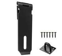 3 Inch Shed Door Latch Gate Lock Latch Hinge Padlock Catch Door Clasp Latch Security Hasp,hasp and Staple,Door Padlock Buckle for Doors, Windows, cabinets, pet Cages, lockers Etc(Black)