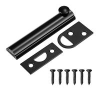 3 Inch Solid Brass Door Slide Lock Surface Bolt Heavy Duty Concealed Slide Surface Door Bolt with Screws Anti Theft Security Doors Latch Lock for Windows Cabinet Fence Yard Matte Black
