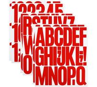 3 Inch Sticky Letter Number Stickers, 6 Sheets Stick On Vinyl Large Alphabet Sticker for Scrapbook, DIY & Craft - Red