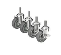 3-Inch Swivel Casters with Brake M101.515 - Perfect for Workbench, Utili Cart, Leather Projects, DIY - Set of 4 Wheels