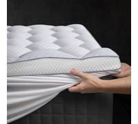 3 Inch Ultra-Fluffy Memory Foam Mattress Topper King for Back Pain, Extra Soft Pillow Top King Mattress Topper with 4X Support, Mattress Pad with Breathable Air Mesh Sides, 6-21'' Deep Pocket