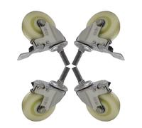 3 inch Universal Furniture Caster, Set of 4 M16 Locking Stem Caster with Bearing, No Noise Nylon Replacement Tires for Furniture/carts/Heavy Equipment