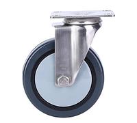 3 Inch Universal Swivel Caster Wheels, Polypropylene with Top Plate, Dark Gray - Smooth Rolling, Durable Stainless Steel Bracket, Ideal for Carts and Trolleys