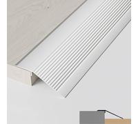3 Inch Wide Threshold Ramp Metal Floor Transition Strip Uneven Height 8-30mm, 36" 39" 48" Flooring Reducer for Tile, Laminate, Vinyl, Concrete(Silver,90cm/3ft)