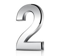 3 Inches 3D Mailbox Numbers Waterproof, Self Adhesive Address Number Stickers for Mail Boxes, Hotel Rooms, Door (Silver 2)