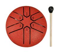 3 Inches 6 Notes Rain Drum for Outside Rain Drums Instrument Mini Handpan Drums Steel Tongue Drum for Yoga Meditation Unique Gift (Red)