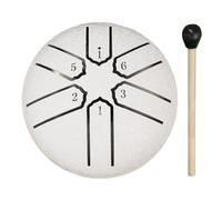 3 Inches 6 Notes Rain Drum for Outside Rain Drums Instrument Mini Handpan Drums Steel Tongue Drum for Yoga Meditation Unique Gift (White)