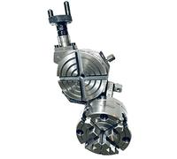 3" inches (75mm) 4 slots Tilting Rotary Table with 80mm 4 Jaw Independent Dog Chuck with Back Plate and T-nuts for Milling Engineering Tools