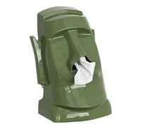 3 ins 1 Waterproof Tissue Box Holder - 14.5x17x23.5cm Funny Paper Towel Holder Tissue Box | ABS Easter Island Statue Tissues Boxs Stand, Large Organizer for Headphones Glasses Desk Home Office Decor