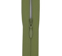 #3 Invisible Zip 22 Inch (56cm) - Close-End-with Woven Tape for Bridal Gowns, Maxi Dresses & Large Upholstery - Hidden Nylon Zips for Tailoring & Decor -5 Zips (Warm Moss Green)