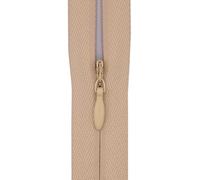 #3 Invisible Zip 22 Inch (56cm) - Close-End-with Woven Tape for Bridal Gowns, Maxi Dresses & Large Upholstery - Hidden Nylon Zips for Tailoring & Decor -5 Zips (Deep Linen Beige)