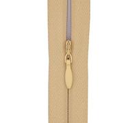 #3 Invisible Zip 22 Inch (56cm) - Close-End-with Woven Tape for Bridal Gowns, Maxi Dresses & Large Upholstery - Hidden Nylon Zips for Tailoring & Decor -5 Zips (Deep Champagne)