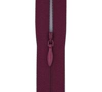 #3 Invisible Zip 22 Inch (56cm) - Close-End-with Woven Tape for Bridal Gowns, Maxi Dresses & Large Upholstery - Hidden Nylon Zips for Tailoring & Decor -5 Zips (Deep Plum Purple)