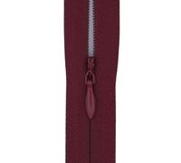 #3 Invisible Zip 22 Inch (56cm) - Close-End-with Woven Tape for Bridal Gowns, Maxi Dresses & Large Upholstery - Hidden Nylon Zips for Tailoring & Decor -5 Zips (Dark Burgundy)