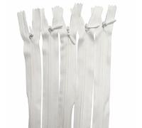 #3 Invisible Zips 20 Inch / 50cm Nylon Coil Closed-end Invisible Zippers for Sewing Tailor Sewing Crafts Wallet Pocket Shoes Clothes (White)