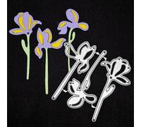 3 Iris Flowers Metal Cutting Dies Set, Stencils, Card Making, Scrapbooking, Paper Crafts A9