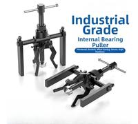 3 Jaw Bearing Puller Set, Heavy Duty Carbon Steel Tool with Reversible Jaws for Internal and External Bearings in Automotive and Machinery Applications, Black Finish
