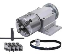 3 Jaw Chuck 100mm & 4 Jaw Chuck 80mm for CNC Router, Woodwork, Machine Marking Machine, Rotary Axis, Bead Machine(80-4 Jaw)