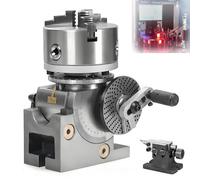 3 Jaw Chuck Dividing Head, Precision Indexing Head for Milling Machine with Dividing Plates, 0-90° Rotary Table, MT2 Tailstock, Rotary Indexer for Drill Press CNC Milling 4inch