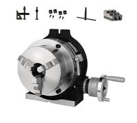 3-jaw Chuck Dividing Head Set with 160mm Chuck, Horizontal/Vertical Use 6" Semi Universal Milling Set Reduction Ratio 1:90, for Milling Grinding Drilling Machine