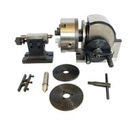 3-Jaw Chuck Indexing Head Milling Set W/Tailstock, 4/5/6" Cast Iron Indexing Rotary Table Heavy Duty Precision Indexing Head Set, Vertical/Horizontal Use, for CNC Milling Machine(Size:160mm/6in)