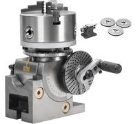 3-Jaw Dividing Head Set for Milling, Precision Universal Dividing Head with 100/125/160/200mm Chuck, Tailstock, and Precision Scale Resetting