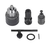 3 Jaw Drill Chuck Adapters for Impact Driver, 1/16 to 1/2in Drill Bit Adapters with Tightening Key for Air Impact Pneumatic Screwdriver Mill Lathe