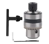 3 Jaw Keyed Drill Chuck with 8mm Threaded Fixed Hole for Table Grinding Machines and Polishing Power Tools - One Piece Molded Construction for Stable Use During Drilling and