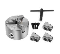 3-Jaw Self-Centering Chuck, 4-inch Metal Lathe Chuck with Extra Jaws Turning Machine Accessory