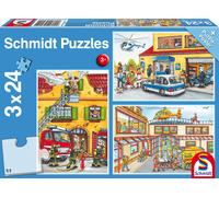 Schmidt Fire Brigade and Police Jigsaw Puzzle Set (3 x 24-Piece)