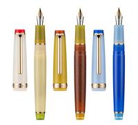 3 Jinhao 82 Fountain Pen Transparent Mixed Classic Color Acrylic Medium Point Gold Trim with Converter Set