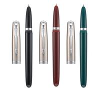 3 Jinhao 86 Fountain Pen Set (Black, Wine Red and Green Resin) Extra Fine Nib with Refillable Ink Converter
