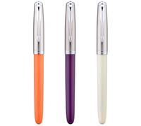 3 Jinhao 86 Fountain Pen Set (Orange, Purple and White Resin) Extra Fine Nib with Refillable Ink Converter