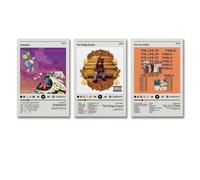 3 Kanye West Album Cover Posters - The Life of Pablo & The College Dropout - 16x24inch Canvas Wall Art