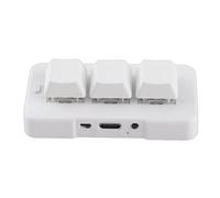 3 Key Mini Keypad One Handed RGB Mechanical Gaming Keyboard DIY Programmable Macro Keyboard, Plug and Play, USB Gaming Keyboard OSU HID Programming Macro Keys for Office, Game, Music, etc.(White)