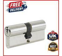 3 Keys Supplied Euro Double Cylinder Lock 70mm Nickel Finish Standard Security