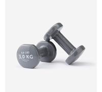 3 kg Fitness Dumbbells Twin-pack - Partially Recycled Cast Iron - Grey